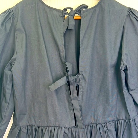 H&M - NWT Black Cotton Ruffle Open Tie Back Blouse Size XS - Picture 12 of 13